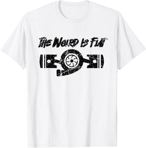 The World Is Flat - Flat Four Boxer Engine JDM Racecar T-Shirt - T-Shirt | White