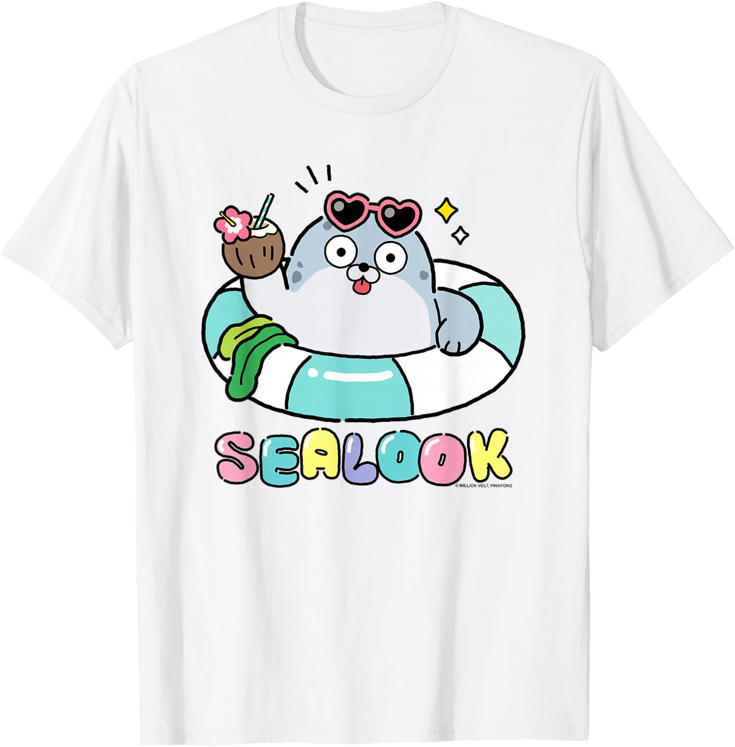 Sealook Vacation Seal T-Shirt - T-Shirt | White