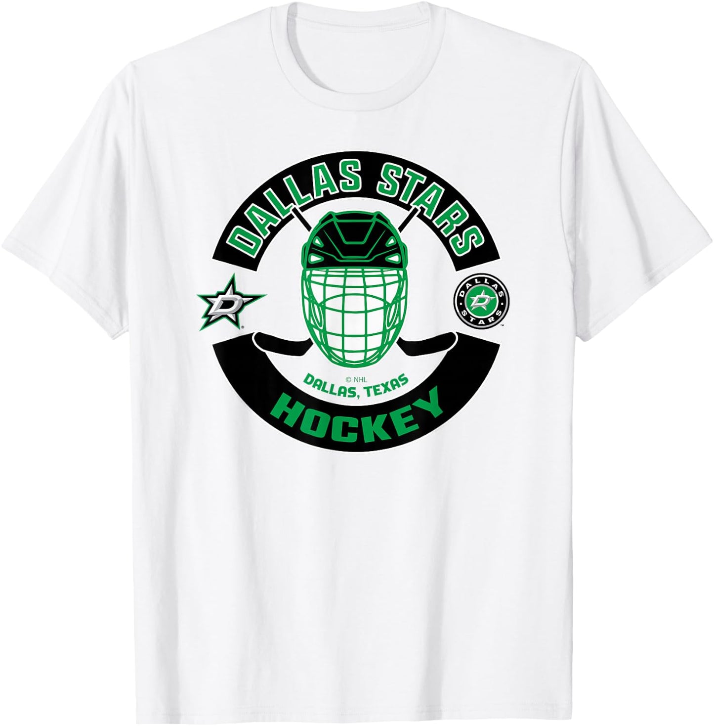 Dallas Stars Mask Gray Officially Licensed T-Shirt - T-Shirt | White