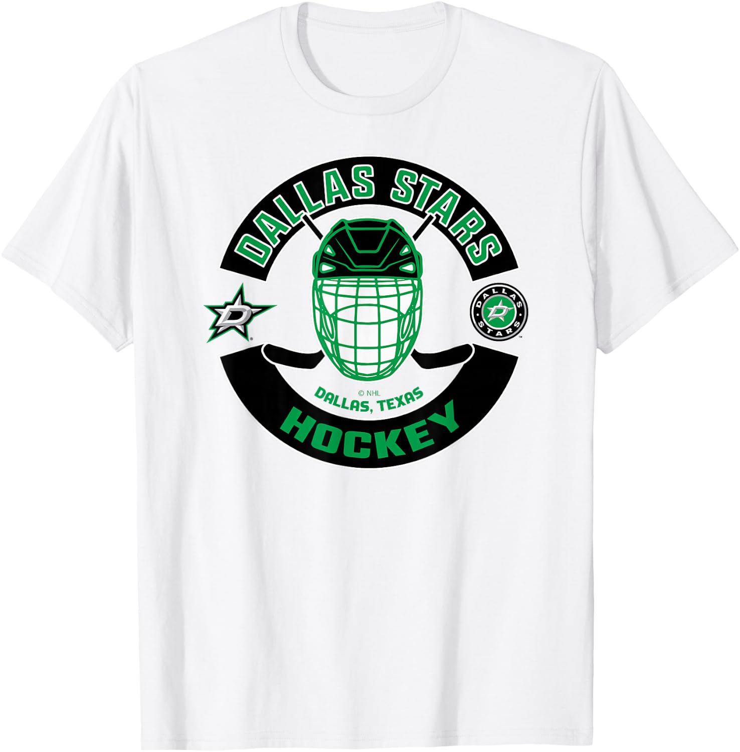 Dallas Stars Mask Gray Officially Licensed T-Shirt - T-Shirt | White