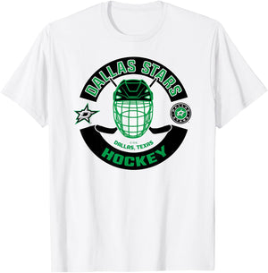 Dallas Stars Mask Gray Officially Licensed T-Shirt - T-Shirt | White