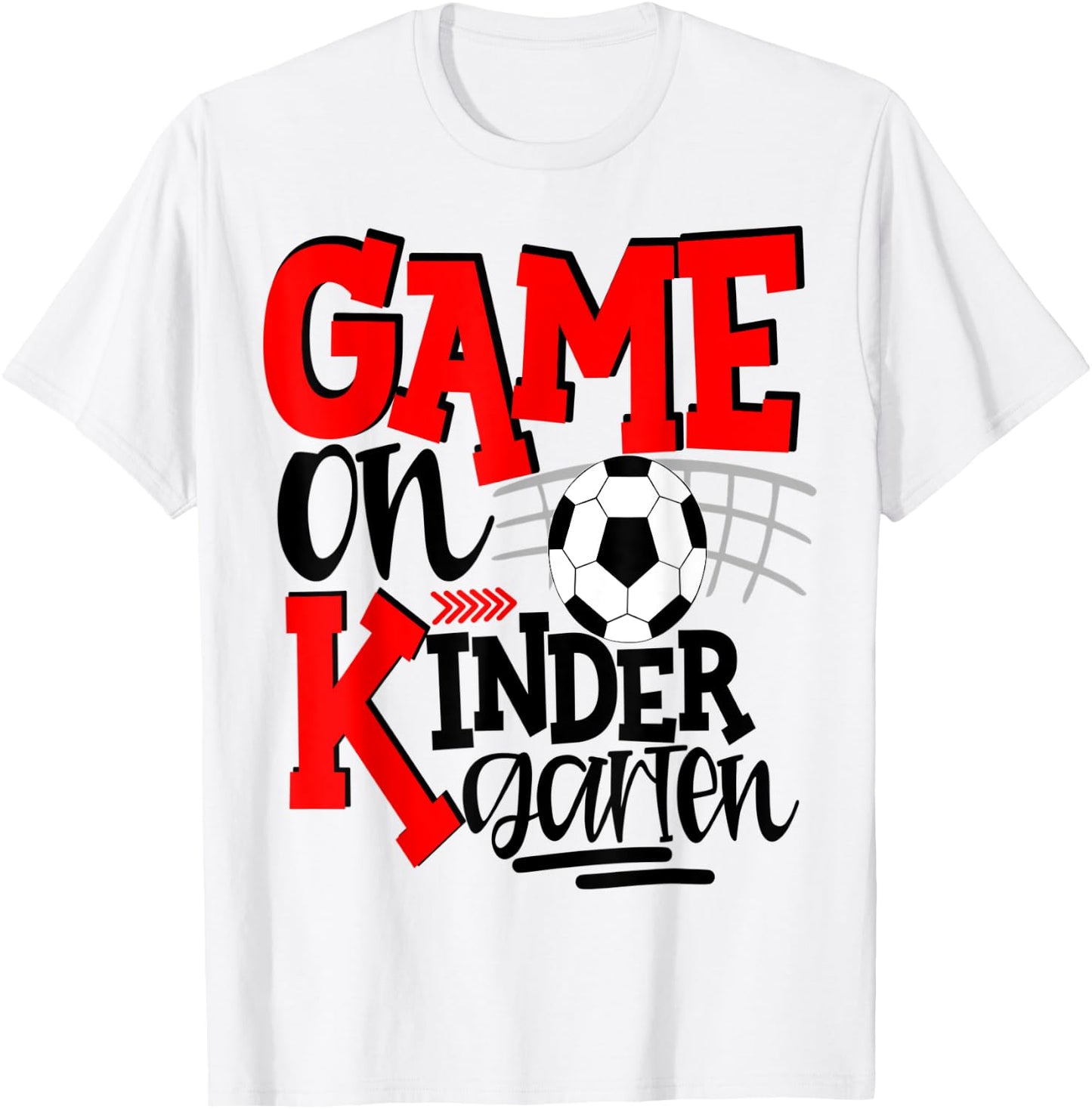 Kindergarten Soccer First Day Of School Kids Red T-Shirt - T-Shirt | White