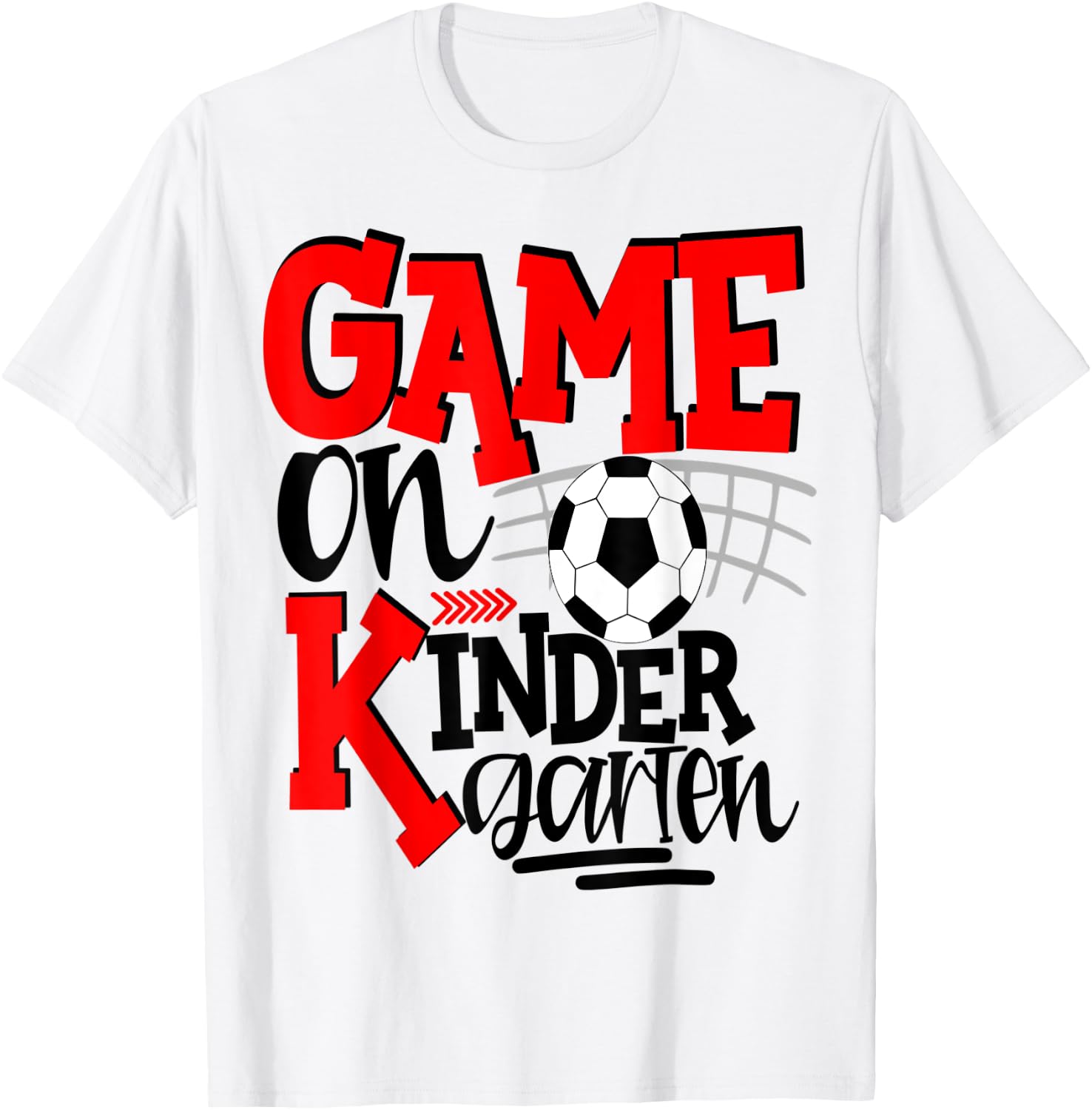 Kindergarten Soccer First Day Of School Kids Red T-Shirt - T-Shirt | White