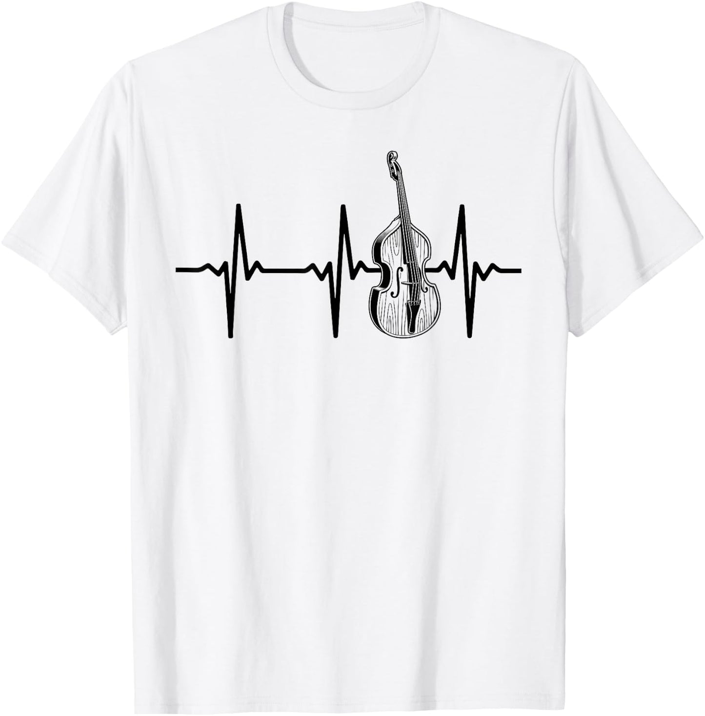 Kontrabass Herzschlag Kontrabass Herzschlag T-Shirt - T-Shirt | White