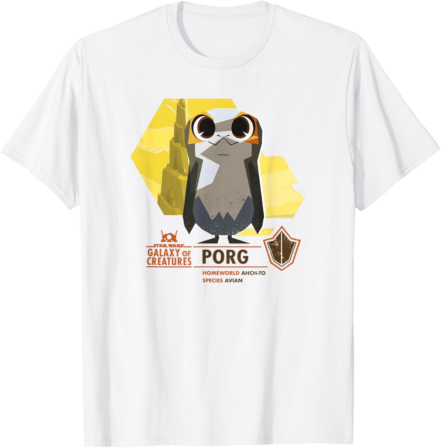 Star Wars Galaxy Of Creatures Porg Poster T-Shirt - T-Shirt | White