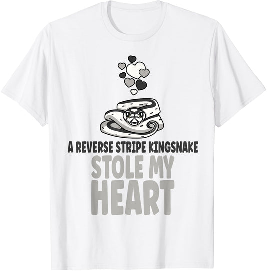 A Reverse Stripe Kingsnake Stole My Heart Pet Kingsnake T-Shirt - T-Shirt | White