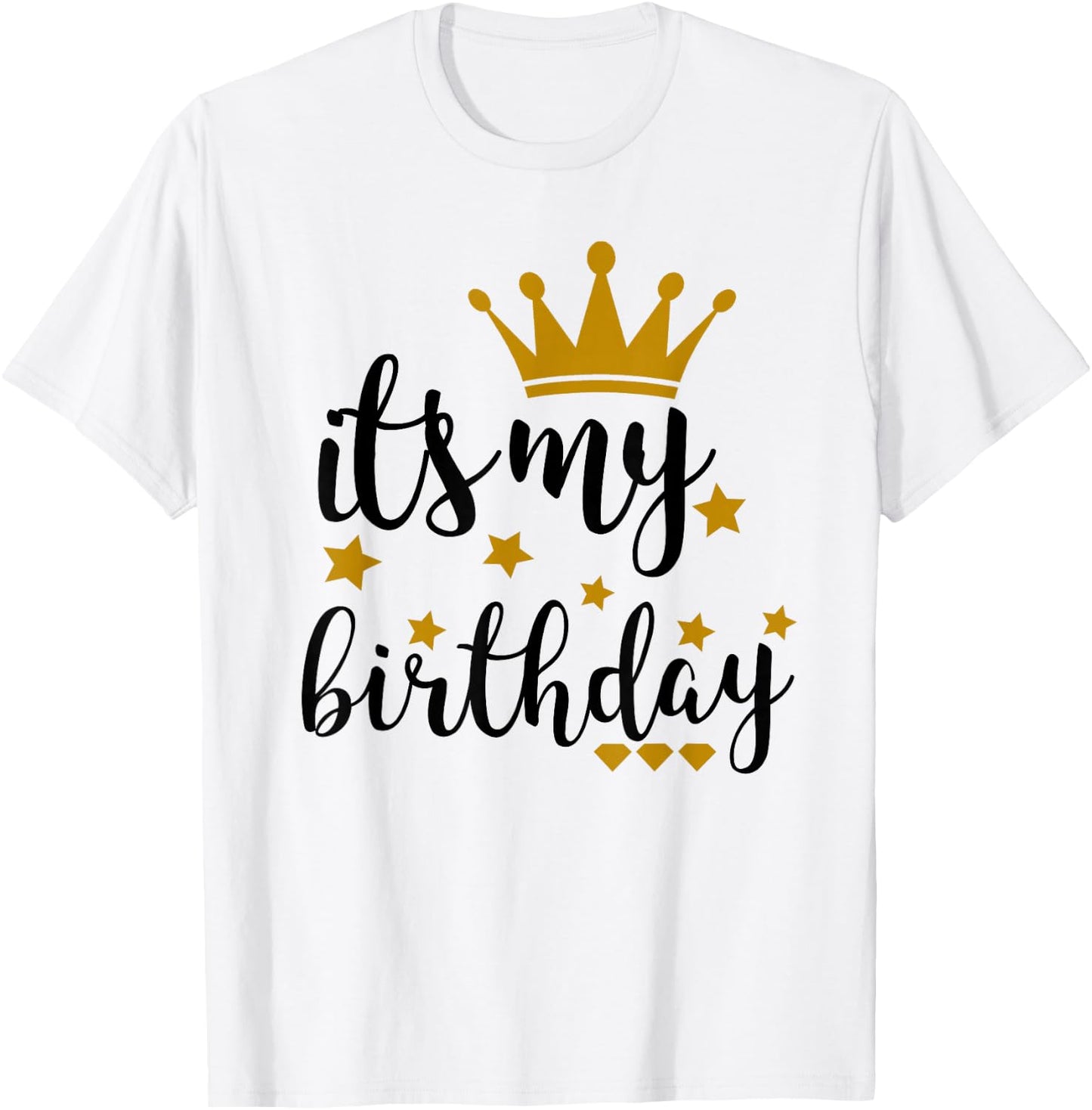 It's My Birthday Shirt , Teens, Girls, Black & Gold T-Shirt - T-Shirt | White