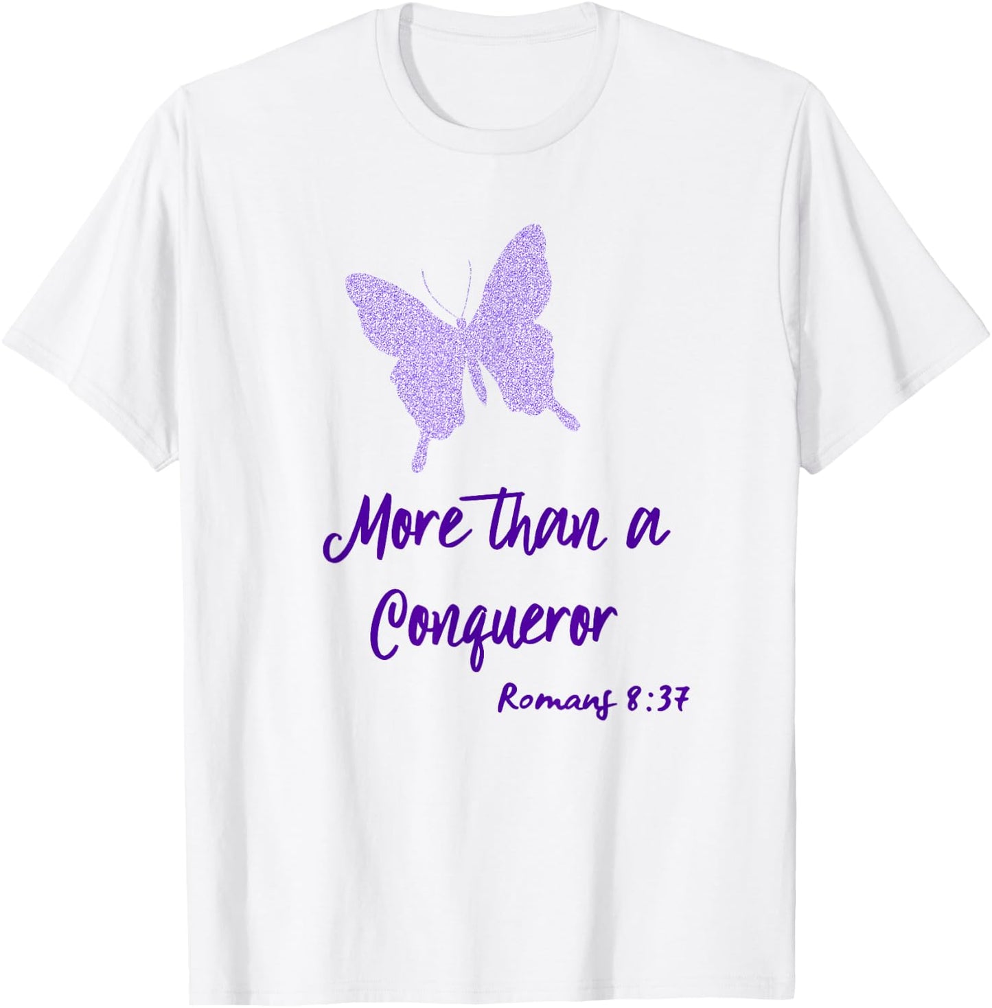 More Than a Conqueror Butterfly T-Shirt - T-Shirt | White
