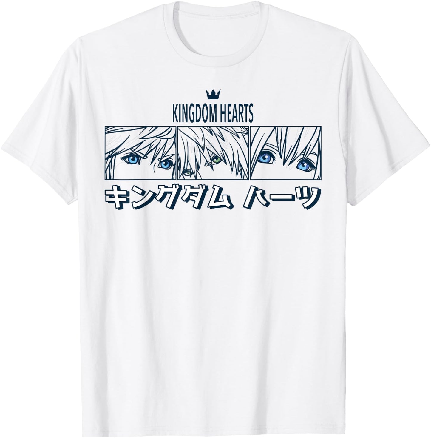 Disney Kingdom Hearts Sora Riku Kairi Kanji Panel T-Shirt - T-Shirt | White