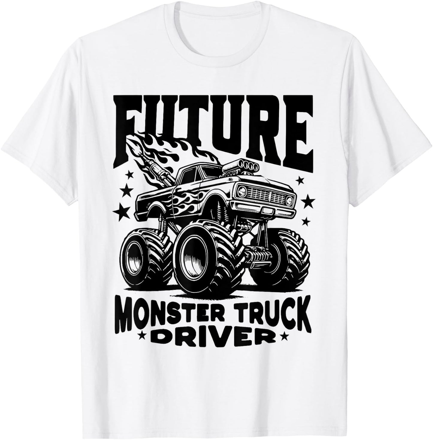 Future Monster Truck Driver Cute Monster Truck Kids Boys T-Shirt - T-Shirt | White