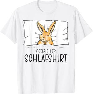 Official Rabbit Sleep Shirt Pyjamas & Nightdress Rabbit , gray T-Shirt - T-Shirt | White
