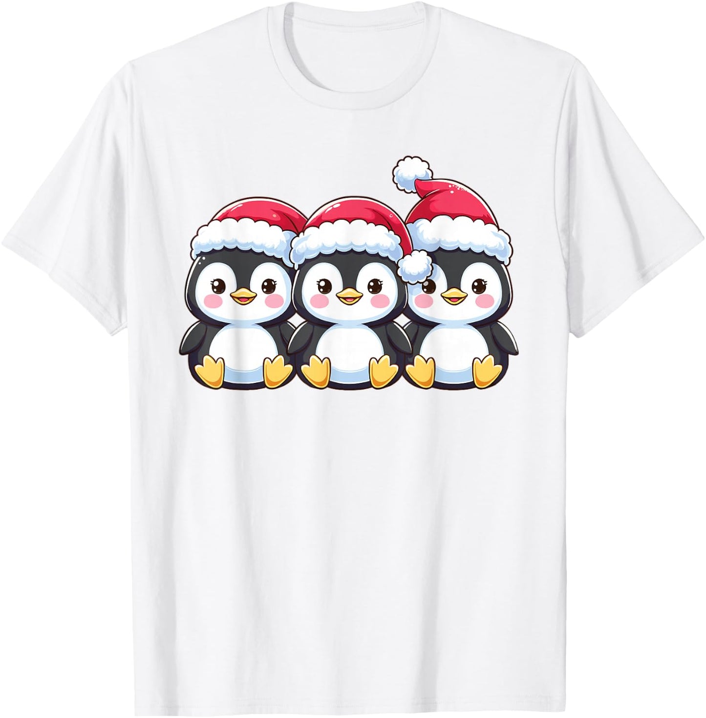 Penguin Christmas Santa Claus Animals Cute Penguins T-Shirt - T-Shirt | White