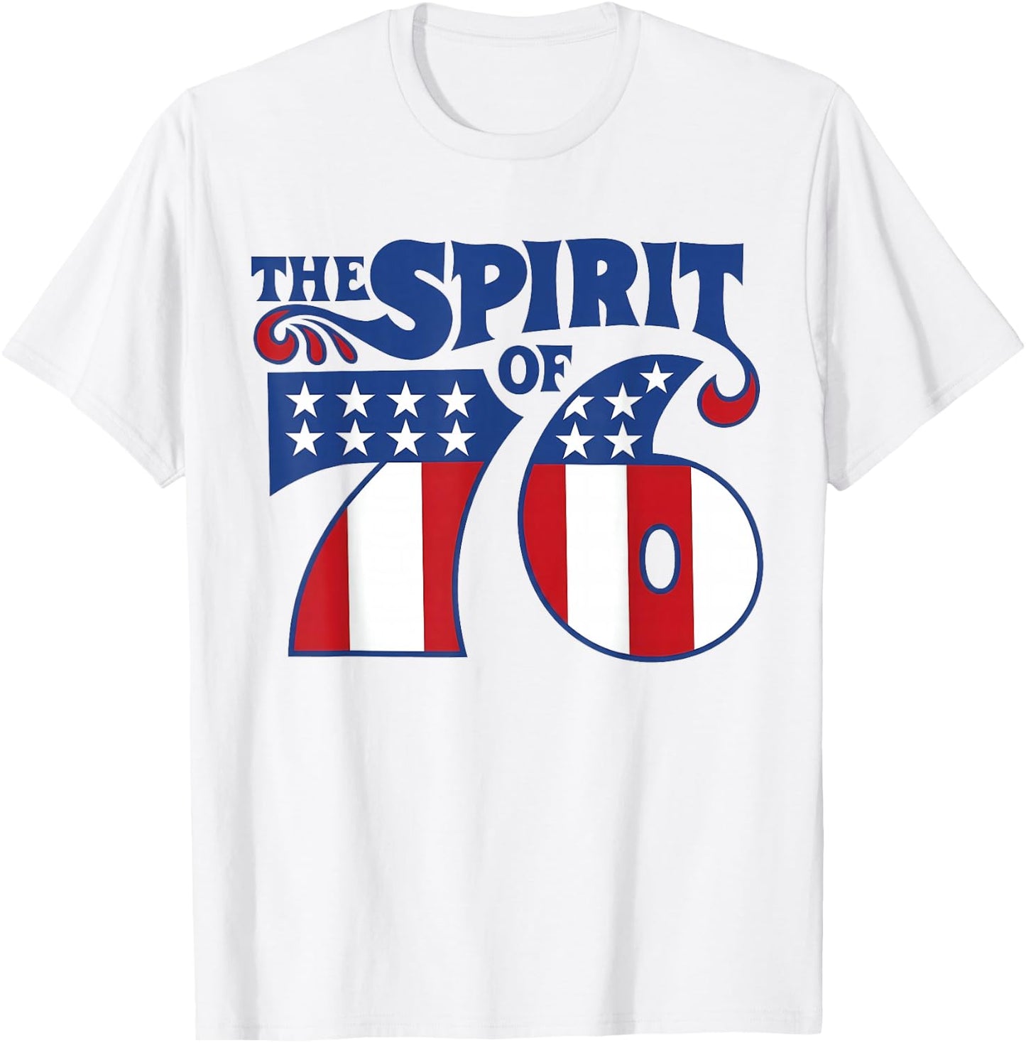 Retro The Spirit of 76 USA American Flag Fourth of July T-Shirt - T-Shirt | White