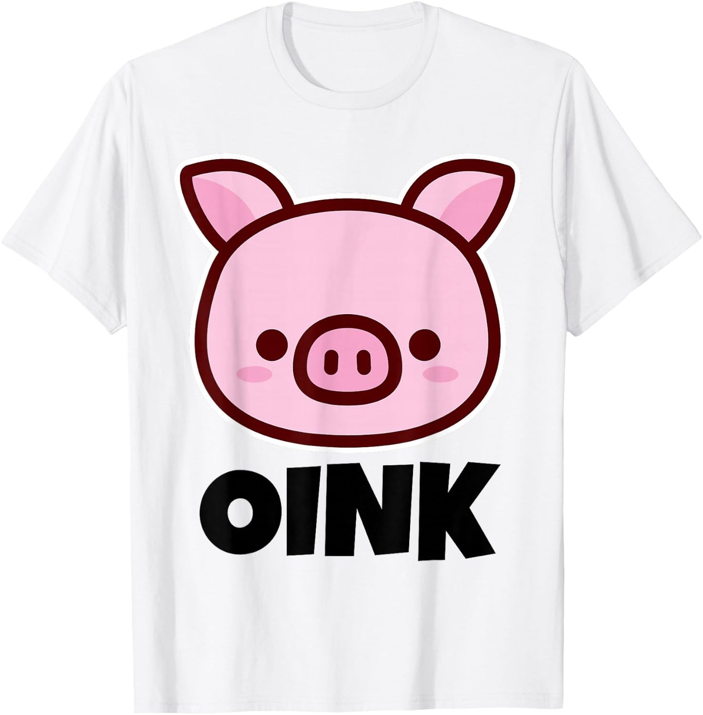OINK Cute Childrens Pig Design for Kids | Cartoon Pig Face T-Shirt - T-Shirt | White