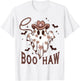 Boo Haw Cute Ghost Funny Cowboy Cowgirl Western Halloween T-Shirt - T-Shirt | White