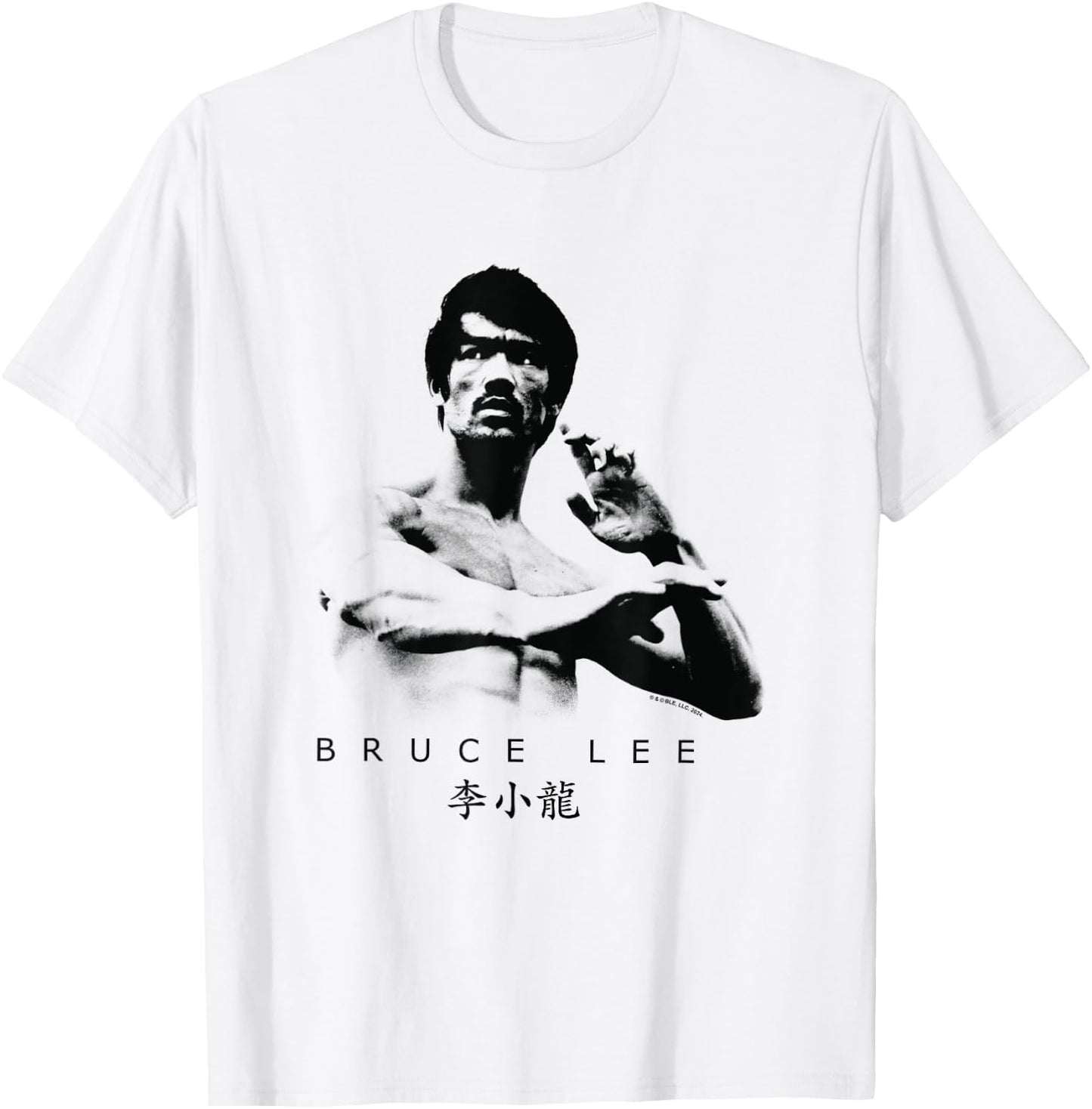 Bruce Lee On Guard Pose Epic Shot , white, S T-Shirt - T-Shirt | White