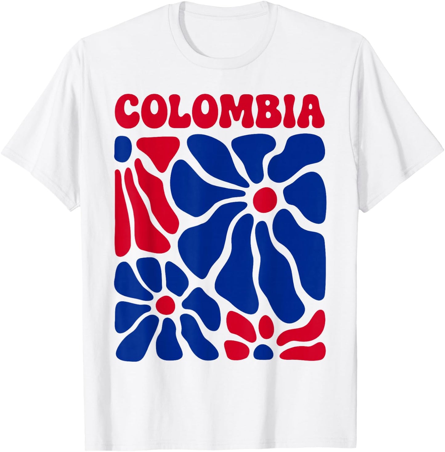 Colombia Floral Boho Flowers Cute Groovy Colombian Girl T-Shirt - T-Shirt | White