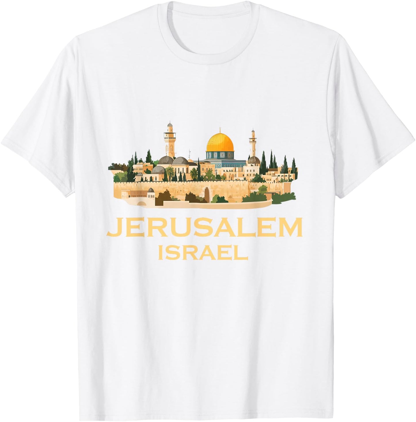 Jerusalem Souvenir Israel Skyline Jewish Israeli Women Men T-Shirt - T-Shirt | White
