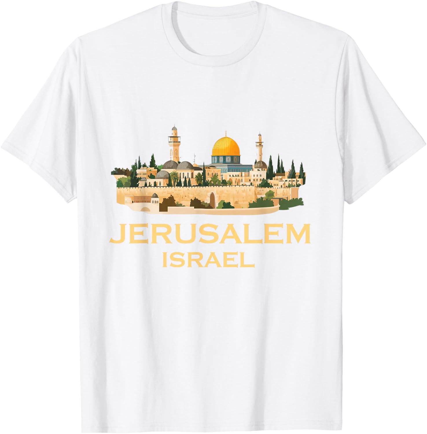 Jerusalem Souvenir Israel Skyline Jewish Israeli Women Men T-Shirt - T-Shirt | White