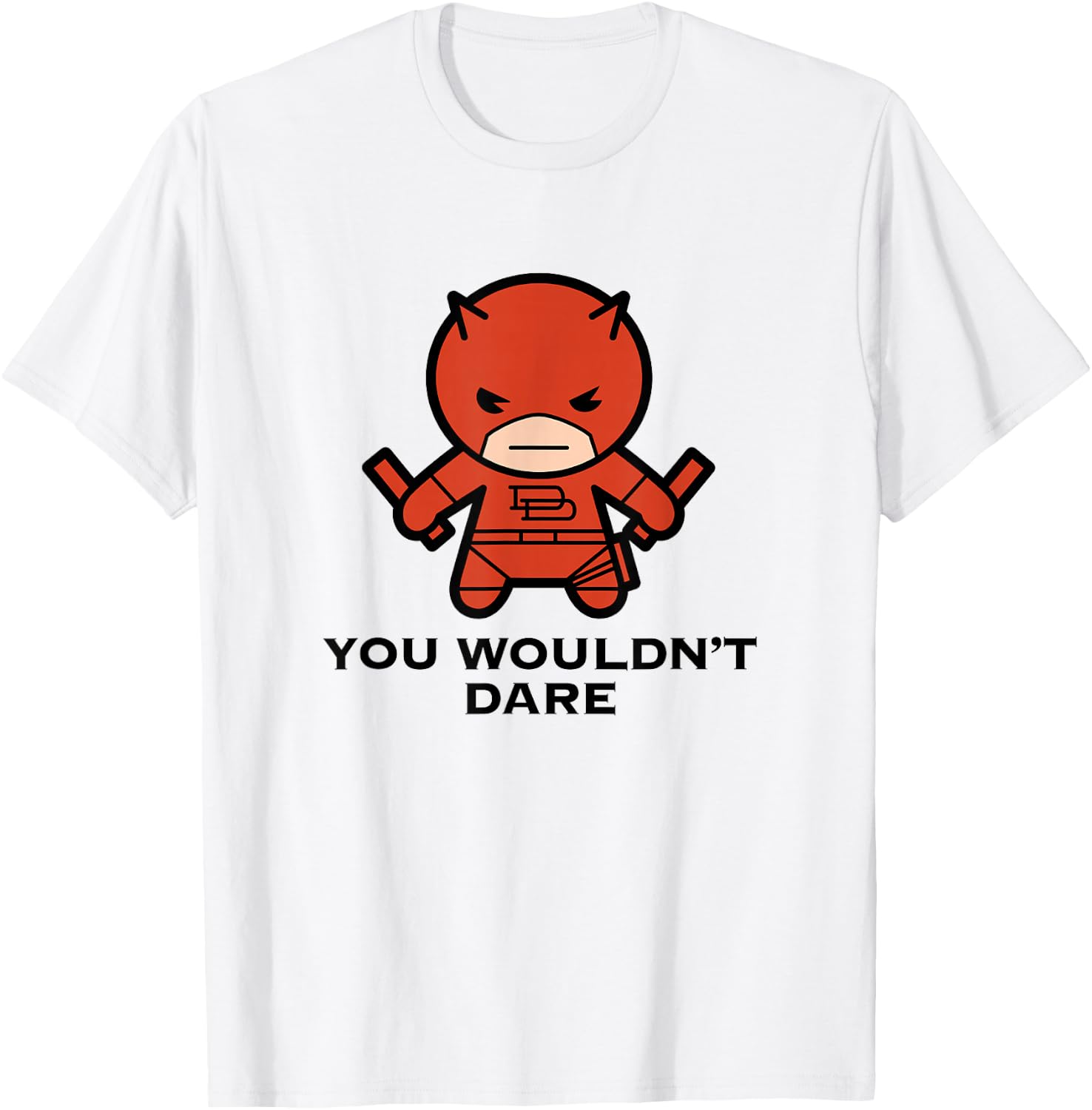 Marvel Kawaii You Wouldn't Dare Chibi Daredevil Portrait T-Shirt - T-Shirt | White