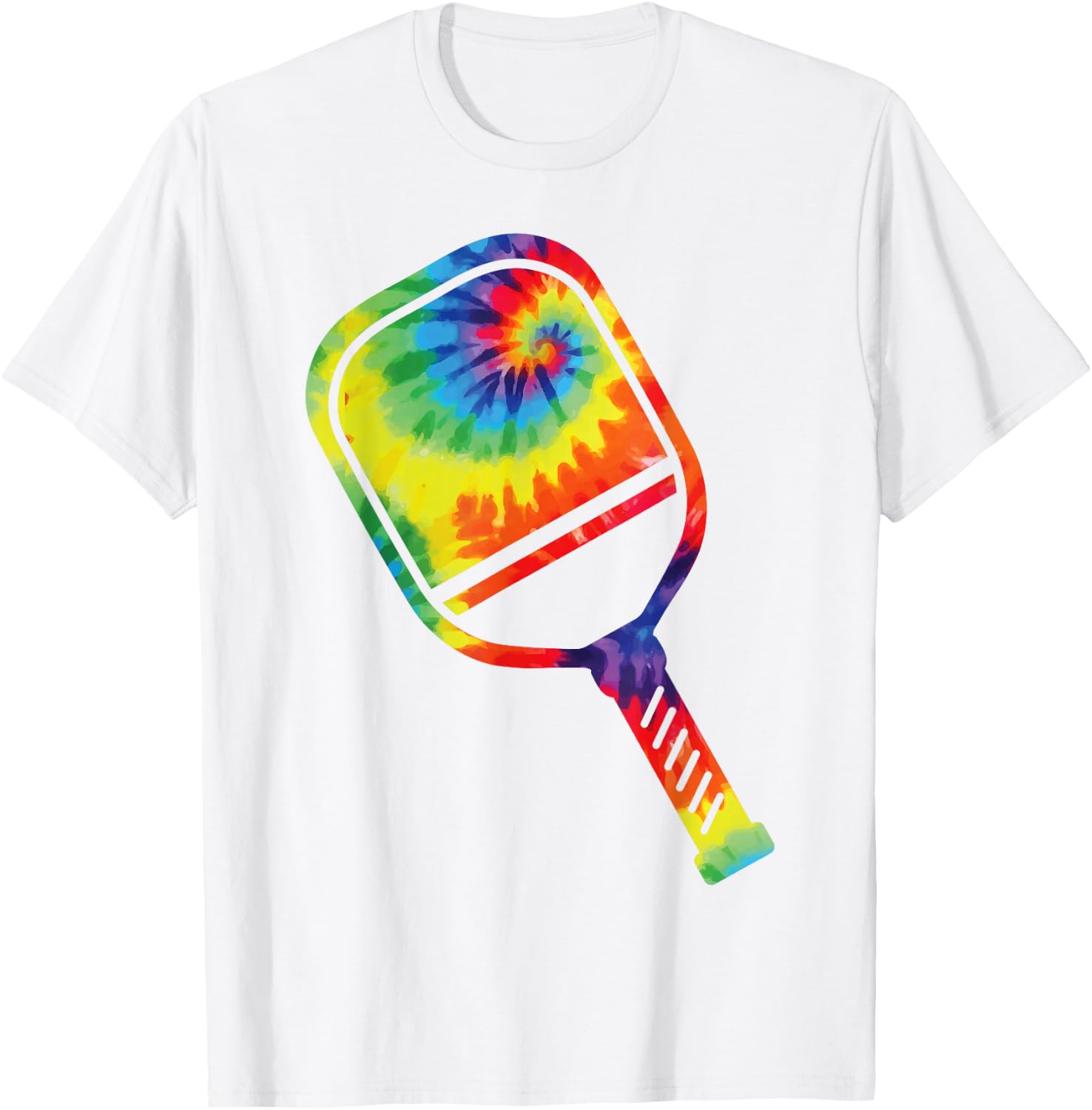 Pickleball Paddle Tie Dye Retro 80s 90s T-Shirt - T-Shirt | White
