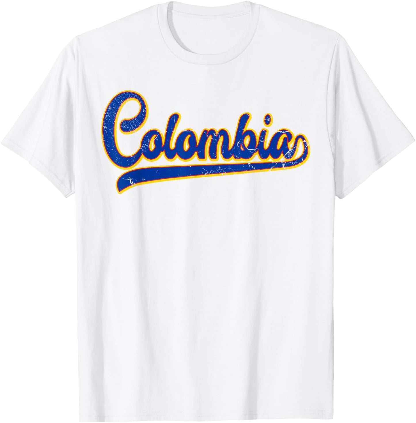 Colombia Throwback Graphic Shirt Comombian Flag Jersey Style T-Shirt - T-Shirt | White