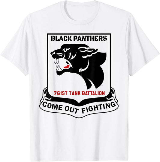 Black Panthers 761st Tank Battalion WW2 Tank Squadron T-Shirt - T-Shirt | White
