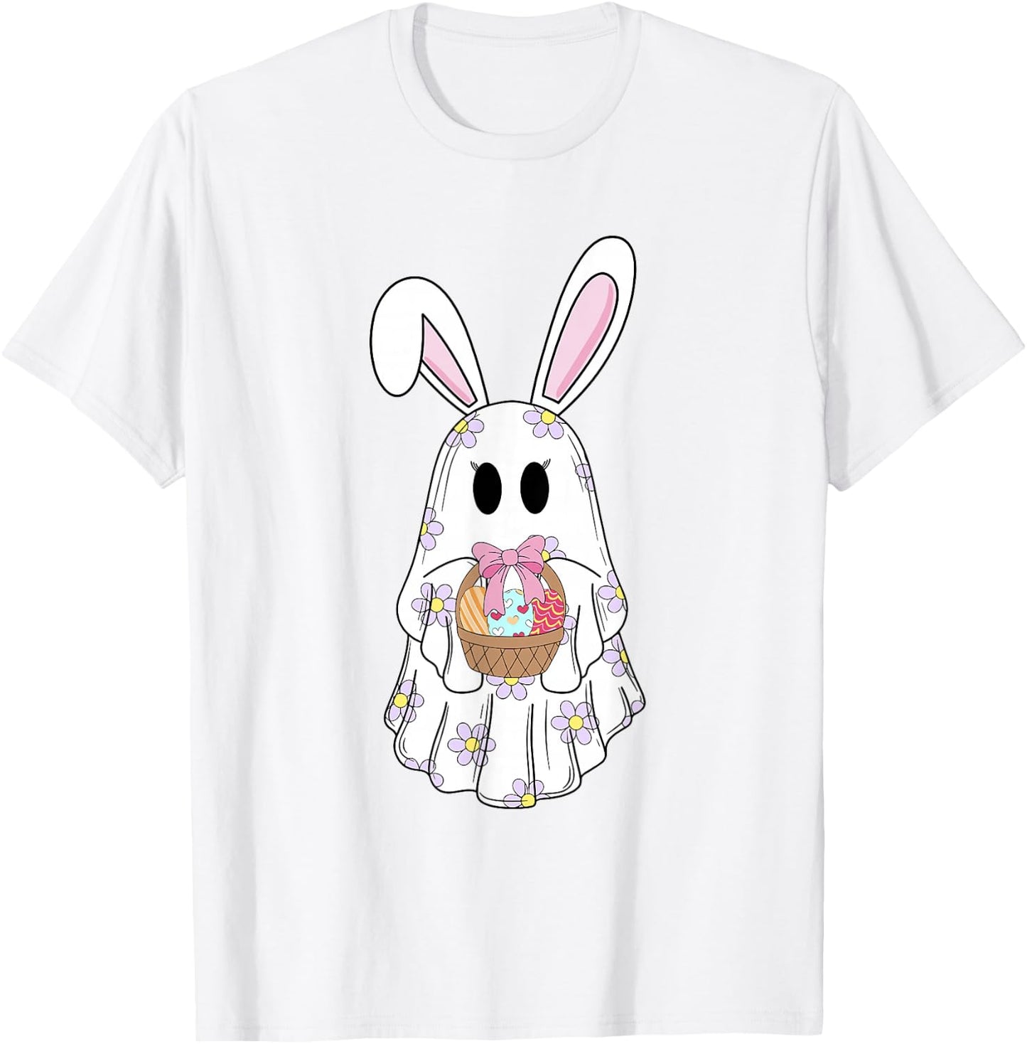 Bunny Boo Ghost Boojee Egg Easter Basket Spring Happy Easter T-Shirt - T-Shirt | White