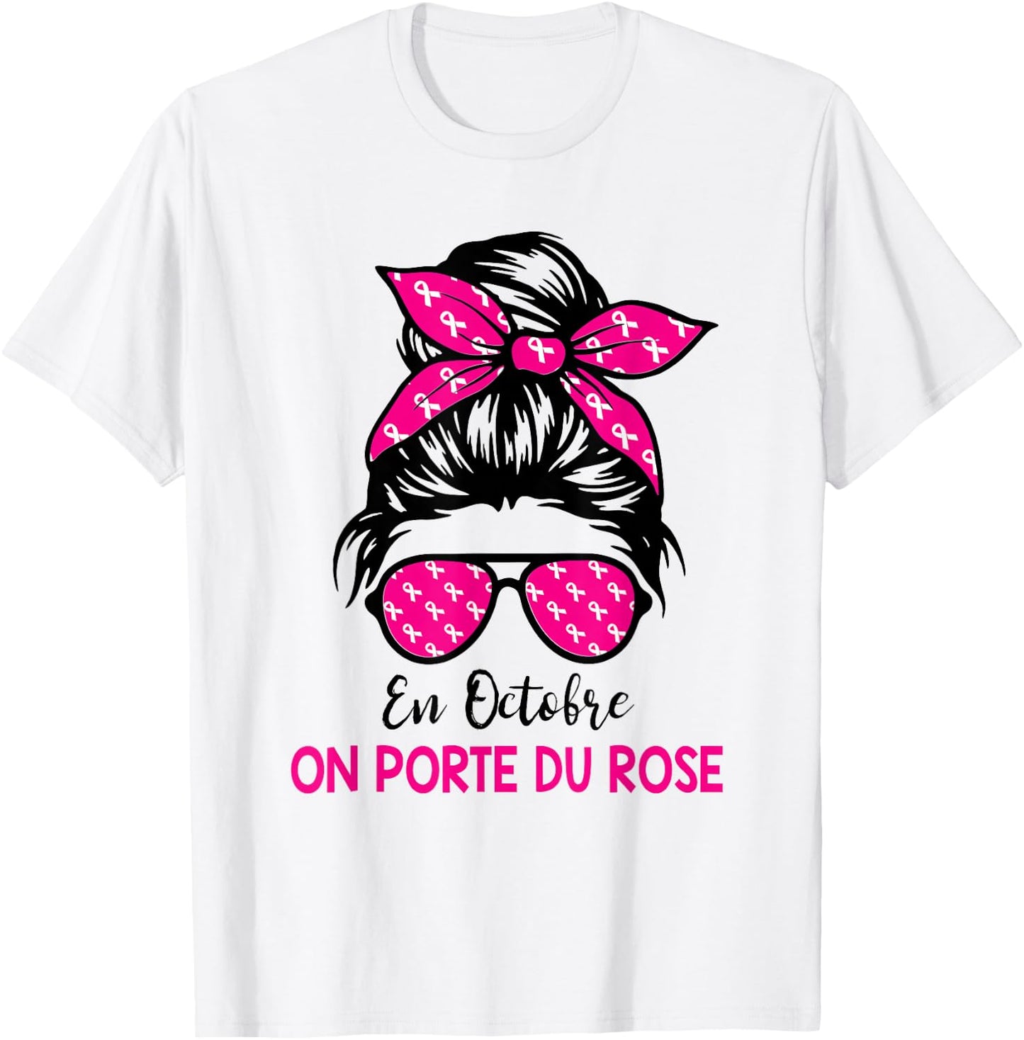 Breast Cancer October Pink Ribbon Woman In October On Wear , white, S T-Shirt - T-Shirt | White