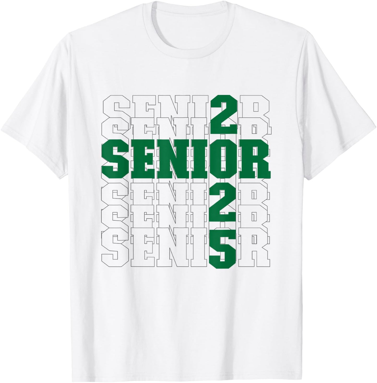 Back to School, Officially a Senior, Green, Senior 2025 T-Shirt - T-Shirt | White