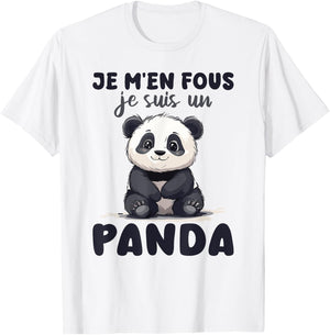 Je M'en Fous Je Suis Un Panda - Cute Panda , white, S T-Shirt - T-Shirt | White
