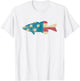 Largemouth Bass Fishing - American Flag Fishing T-Shirt - T-Shirt | White