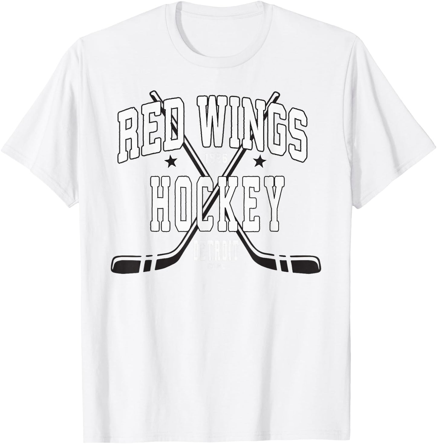 Detroit Red Wings Stars Red Officially Licensed T-Shirt - T-Shirt | White