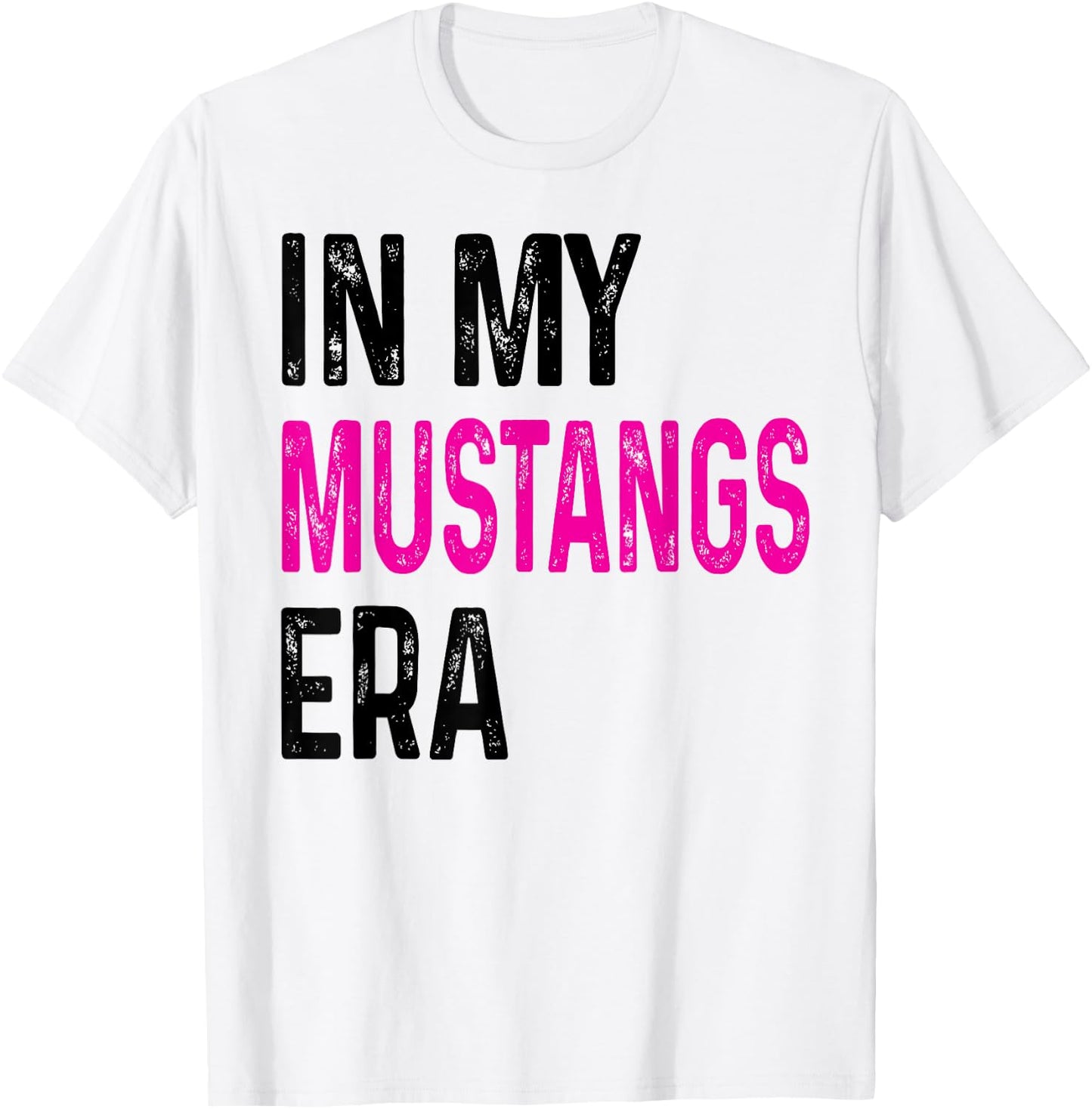 In My Mustangs Era Back to School Spirit Game Retro Groovy T-Shirt - T-Shirt | White