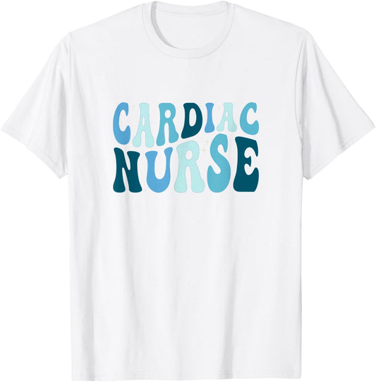 Groovy Cardiac Nurse Cicu Cvicu Cardiology Heart Healthcare T-Shirt - T-Shirt | White