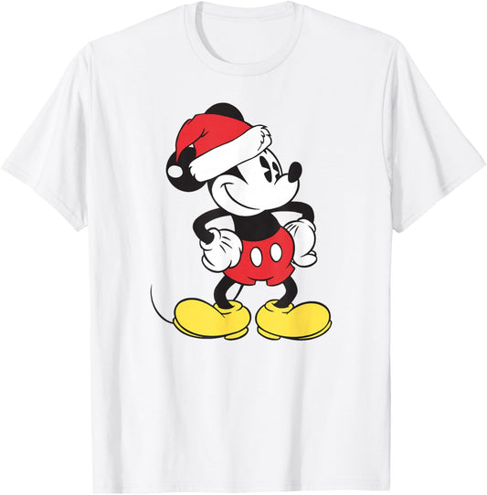 Disney - Santa Clause Mickey Mouse Holiday T-Shirt - T-Shirt | White