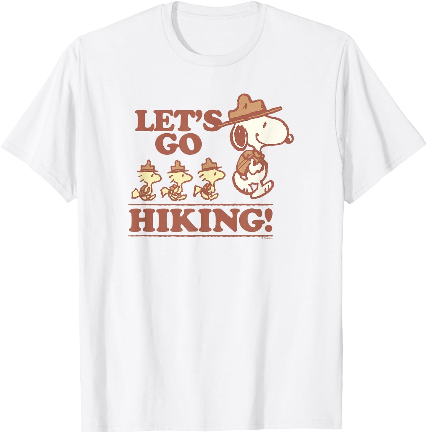 Snoopy & Woodstock - Beagle Scout - Lets Go Hiking T-Shirt - T-Shirt | White