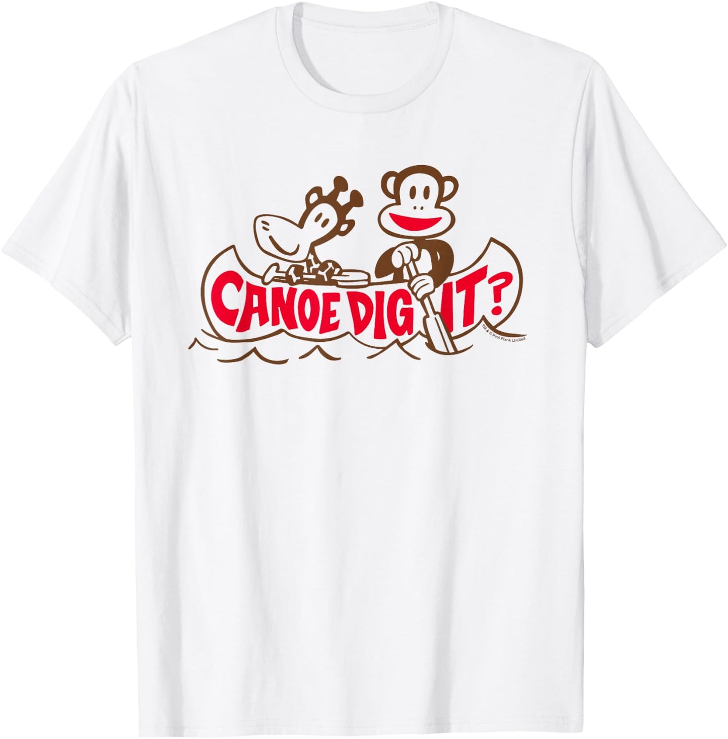 Paul Frank Julius The Monkey & Clancy Canoe Dig It T-Shirt - T-Shirt | White