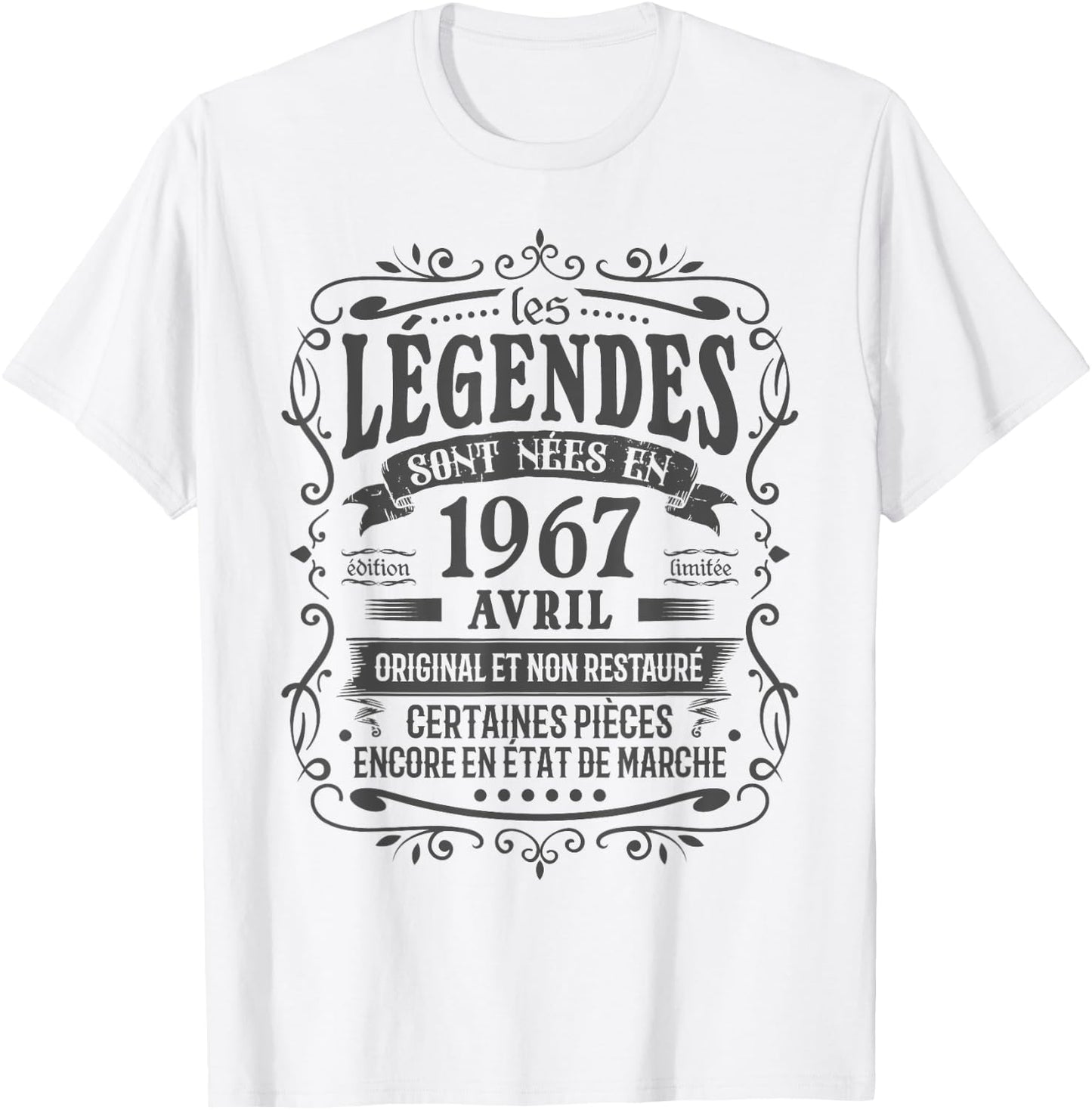 Avril 1967 Anniversaire 58 ans Homme Né En Avril 1967 Humour T-Shirt - T-Shirt | White