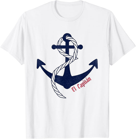Nautical Anchor - Fisherman Aesthetic with El Capitan Design T-Shirt - T-Shirt | White
