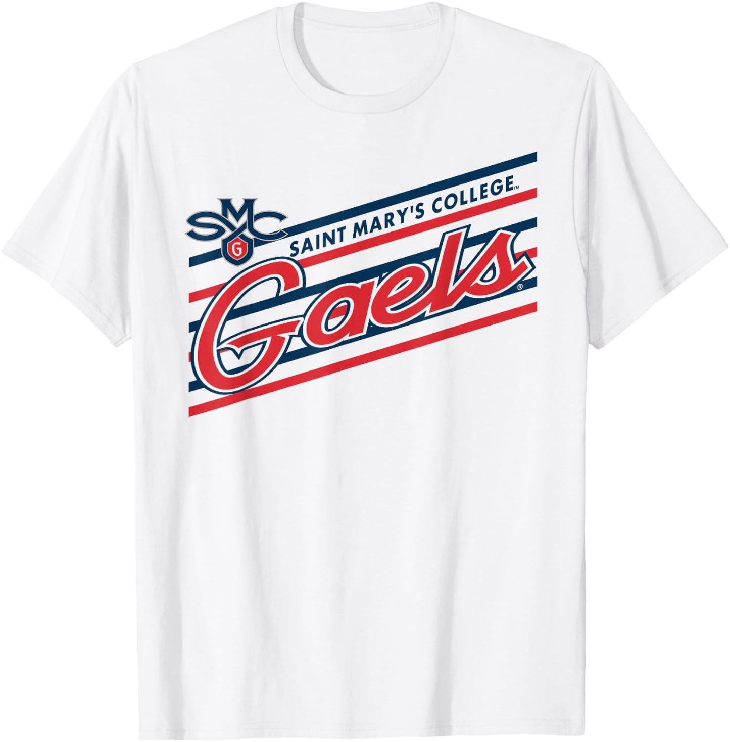 Saint Mary's Gaels Retro Performer White Officially Licensed T-Shirt - T-Shirt | White