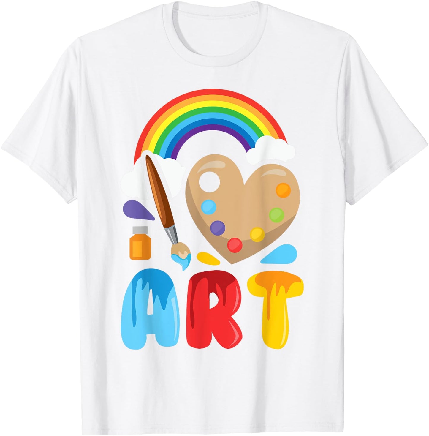 Paint Palettes for Art Teacher Acrylic Painting , White, S T-Shirt - T-Shirt | White