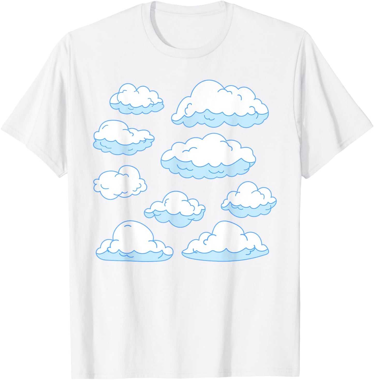 Sky Clouds Cool Atmosphere White Clouds T-Shirt - T-Shirt | White