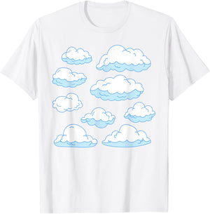 Sky Clouds Cool Atmosphere White Clouds T-Shirt - T-Shirt | White