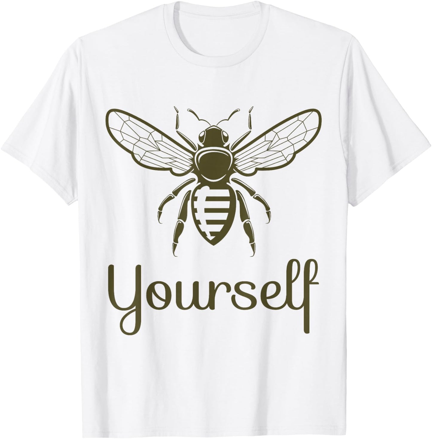 Bee Yourself Yellow Bee Women Positive Message T-Shirt - T-Shirt | White