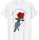 Run Little Mouse Skeleton Hand Rose T-Shirt - T-Shirt | White