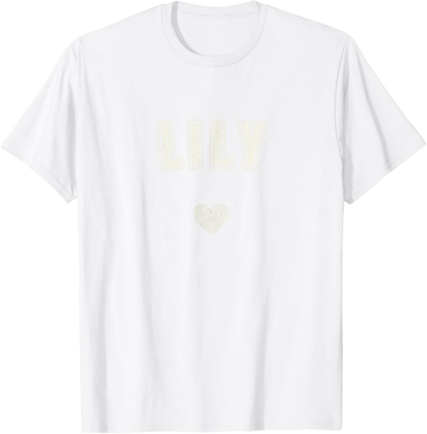 Lily Name Cute Heart Retro Love Lily T-Shirt - T-Shirt | White