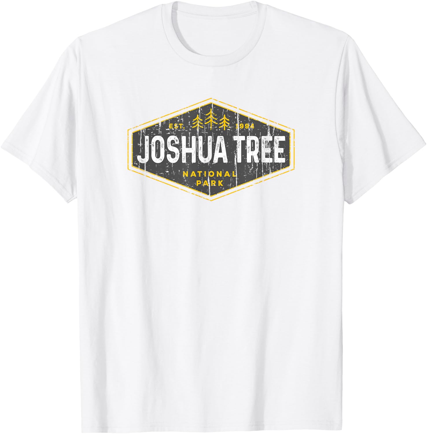 Joshua Tree National Park Vintage Hexagon Hiking retro T-Shirt - T-Shirt | White