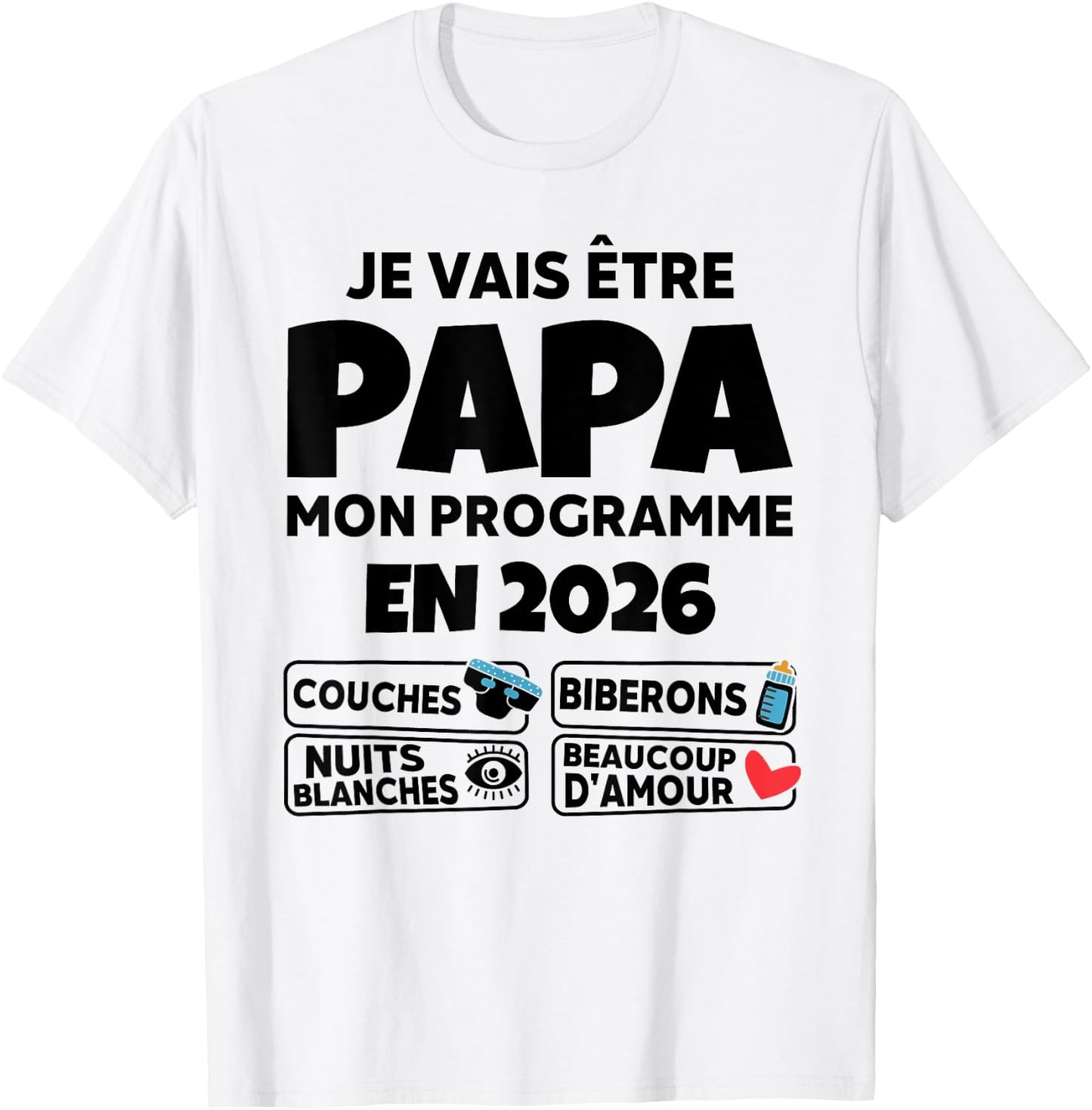 Announcement Future Papa 2026 - Humor and Programme Parent T-Shirt - T-Shirt | White