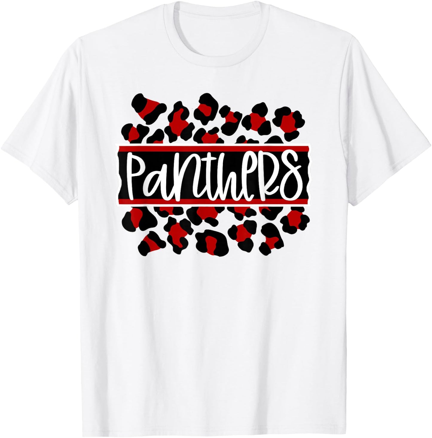 School Spirit Panthers Panther Pride Red and Black T-Shirt - T-Shirt | White